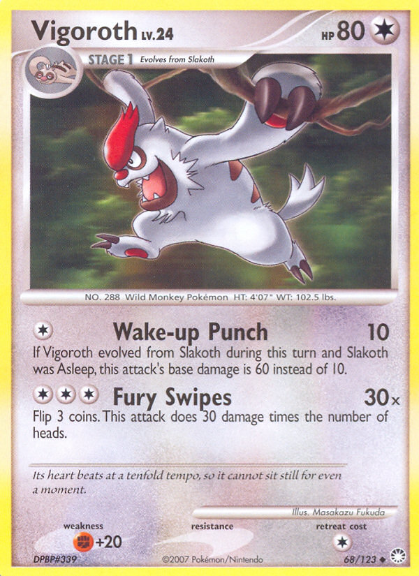 Pokemon | Vigoroth (68/123) [Diamond & Pearl: Mysterious Treasures] | The Nerd Merchant