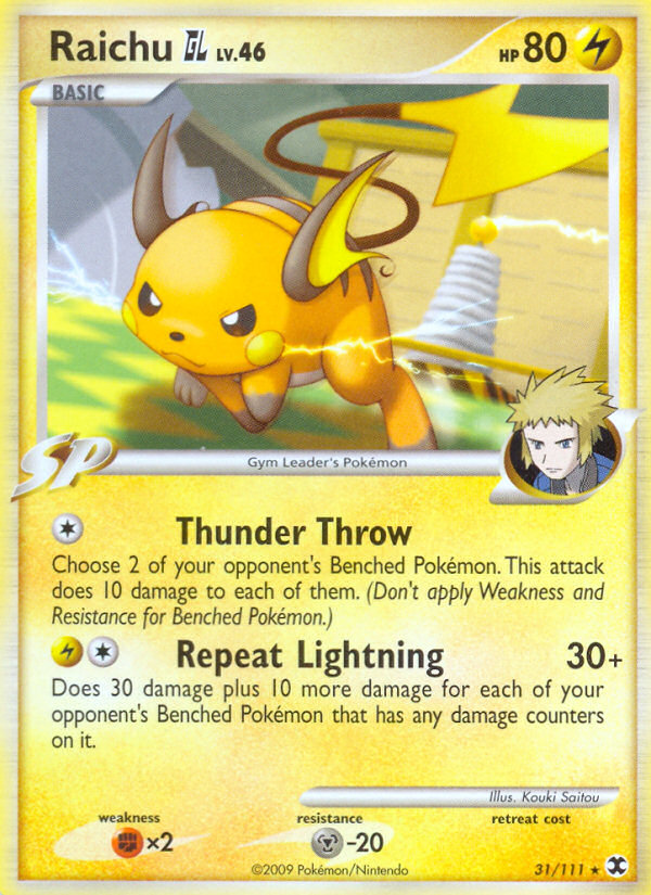 Pokemon | Raichu GL (31/111) [Platinum: Rising Rivals] | The Nerd Merchant