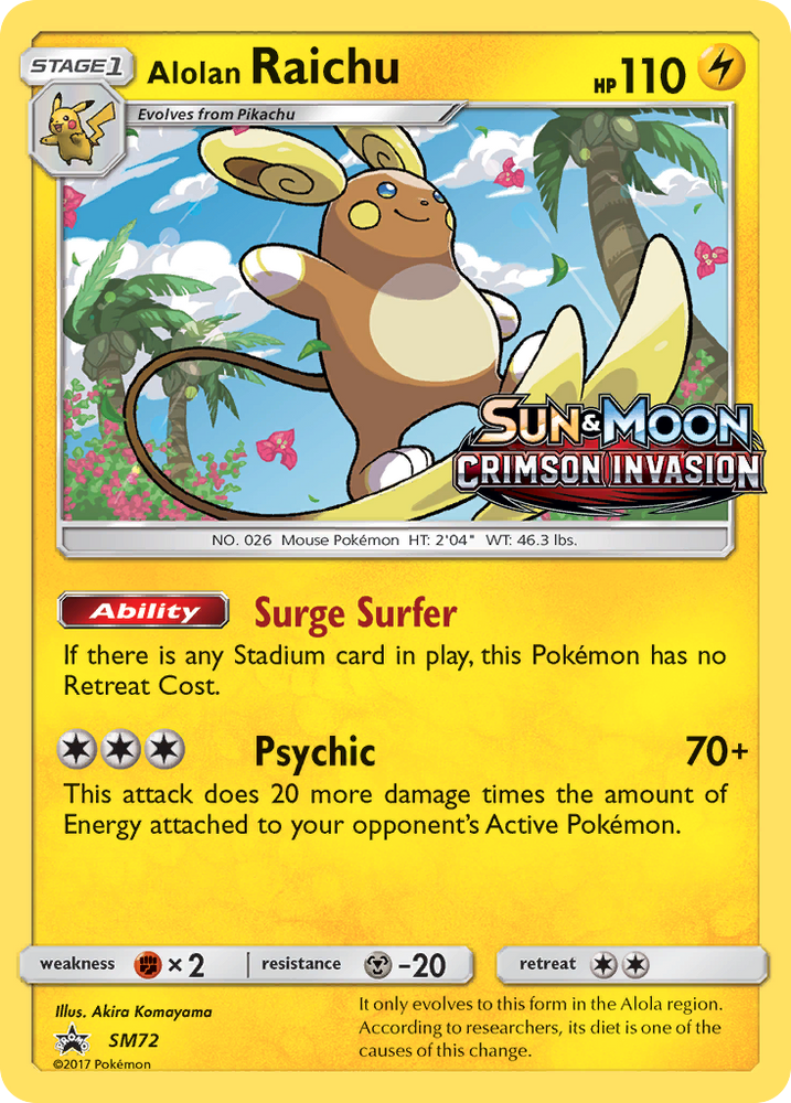 Pokemon | Alolan Raichu (SM72) (Prerelease Promo) [Sun & Moon: Black Star Promos] | The Nerd Merchant