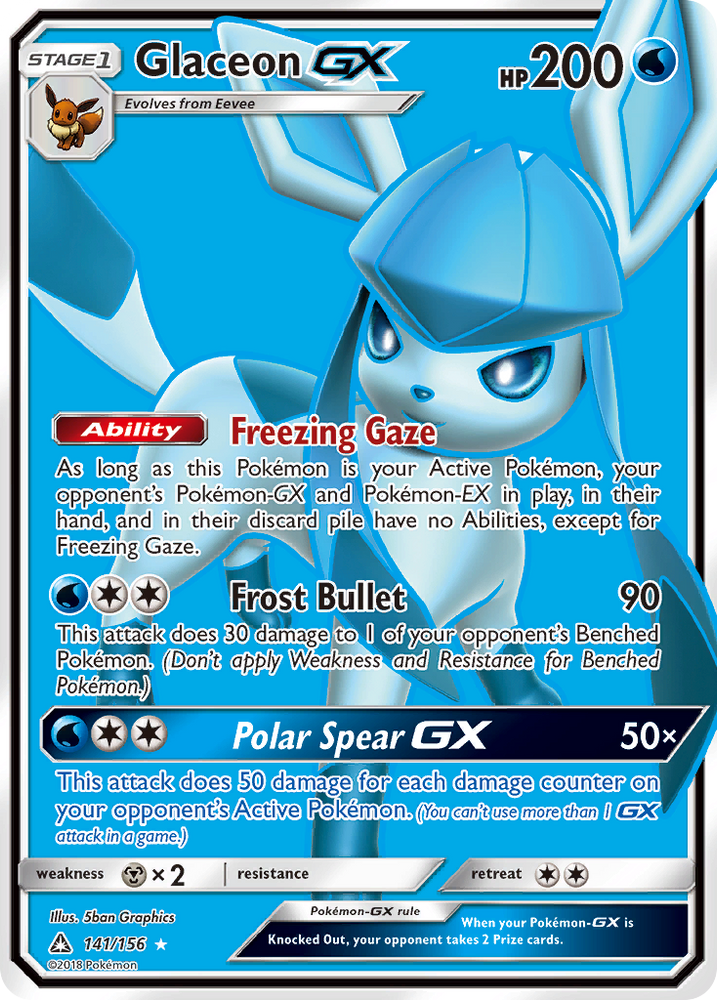 Pokemon | Glaceon GX (141/156) [Sun & Moon: Ultra Prism] | The Nerd Merchant