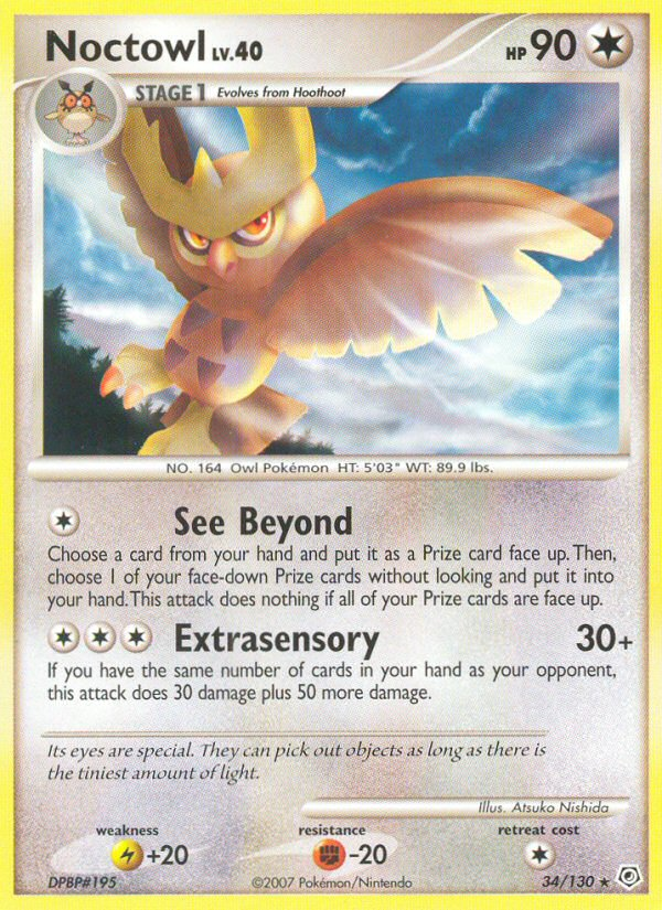 Pokemon | Noctowl (34/130) [Diamond & Pearl: Base Set] | The Nerd Merchant
