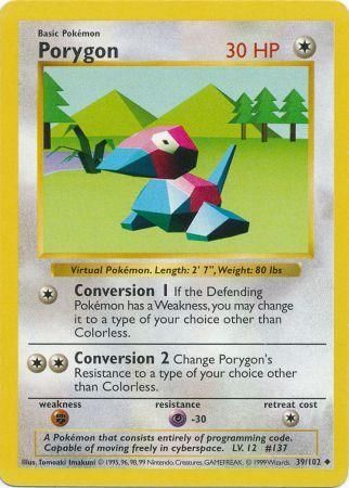 Pokemon | Porygon (39/102) [Base Set Shadowless Unlimited] | The Nerd Merchant