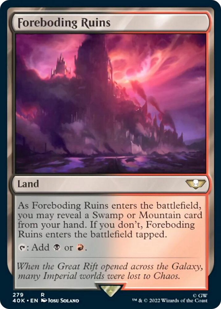 Magic | Foreboding Ruins (Surge Foil) [Warhammer 40,000] | The Nerd Merchant