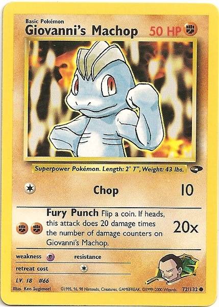 Pokemon | Giovanni's Machop (72/132) [Gym Challenge Unlimited] | The Nerd Merchant