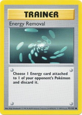 Pokemon | Energy Removal (92/102) [Base Set Shadowless Unlimited] | The Nerd Merchant