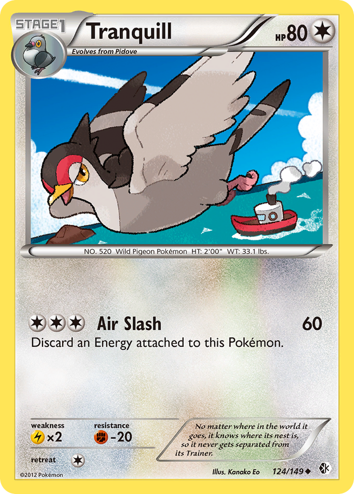 Pokemon | Tranquill (124/149) [Black & White: Boundaries Crossed] | The Nerd Merchant