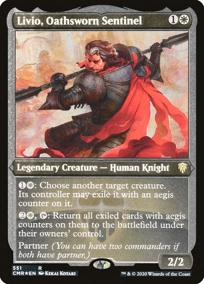 Magic | Livio, Oathsworn Sentinel (Etched) [Commander Legends] | The Nerd Merchant