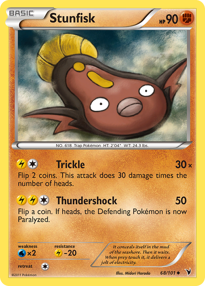 Pokemon | Stunfisk (68/101) [Black & White: Noble Victories] | The Nerd Merchant
