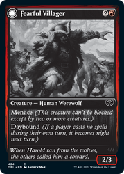 Magic | Fearful Villager // Fearsome Werewolf [Innistrad: Double Feature] | The Nerd Merchant
