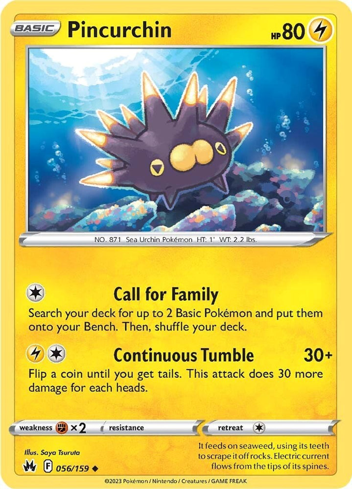Pokemon | Pincurchin (056/159) [Sword & Shield: Crown Zenith] | The Nerd Merchant