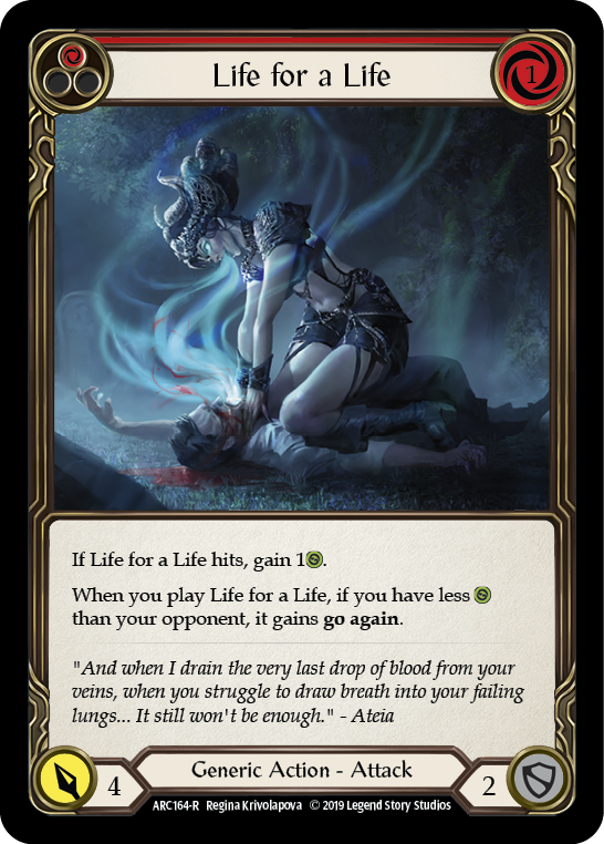 Flesh and Blood TCG | Life for a Life (Red) [ARC164-R] (Arcane Rising)  1st Edition Normal | The Nerd Merchant