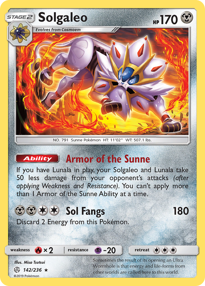 Pokemon| Solgaleo (142/236) [Sun & Moon: Cosmic Eclipse] | The Nerd Merchant