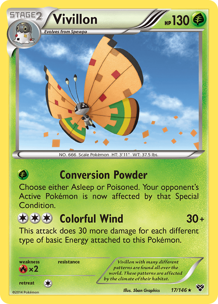 Pokemon | Vivillon (17/146) (High Plains Form/Orange Wings) [XY: Base Set] | The Nerd Merchant