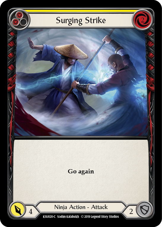 Flesh and Blood TCG | Surging Strike (Yellow) [KSU020-C] (Katsu Hero Deck)  1st Edition Normal | The Nerd Merchant