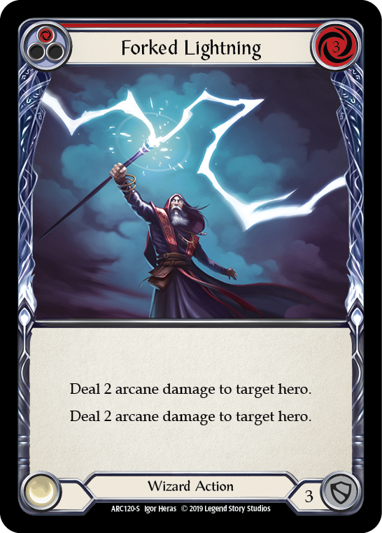 Flesh and Blood TCG | Forked Lightning [ARC120-S] (Arcane Rising)  1st Edition Rainbow Foil | The Nerd Merchant