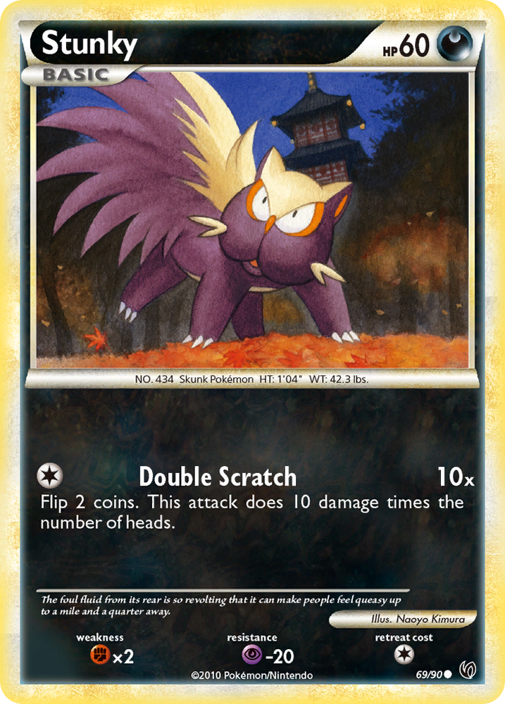 Pokemon | Stunky (69/90) [HeartGold & SoulSilver: Undaunted] | The Nerd Merchant