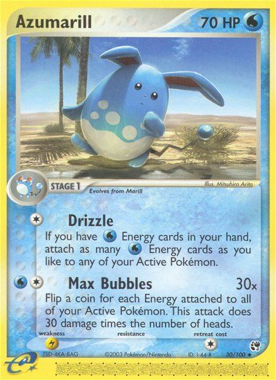 Pokemon | Azumarill (30/100) [EX: Sandstorm] | The Nerd Merchant