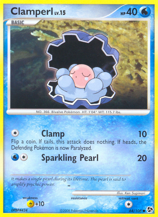 Pokemon | Clamperl (64/106) [Diamond & Pearl: Great Encounters] | The Nerd Merchant