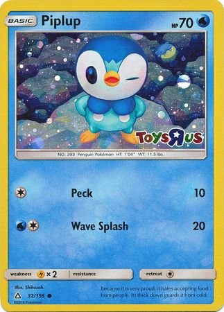 Pokemon | Piplup (32/156) (Toys R Us Promo) [Sun & Moon: Ultra Prism] | The Nerd Merchant
