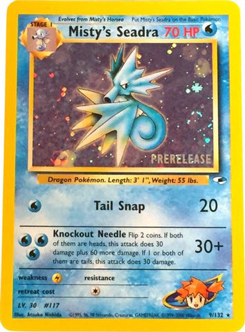 Pokemon | Misty's Seadra (9/132) (Prerelease Promo) [Gym Heroes Unlimited] | The Nerd Merchant