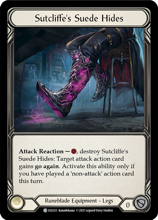 Flesh and Blood TCG | Sutcliffe's Suede Hides [ELE225] (Tales of Aria)  1st Edition Cold Foil | The Nerd Merchant