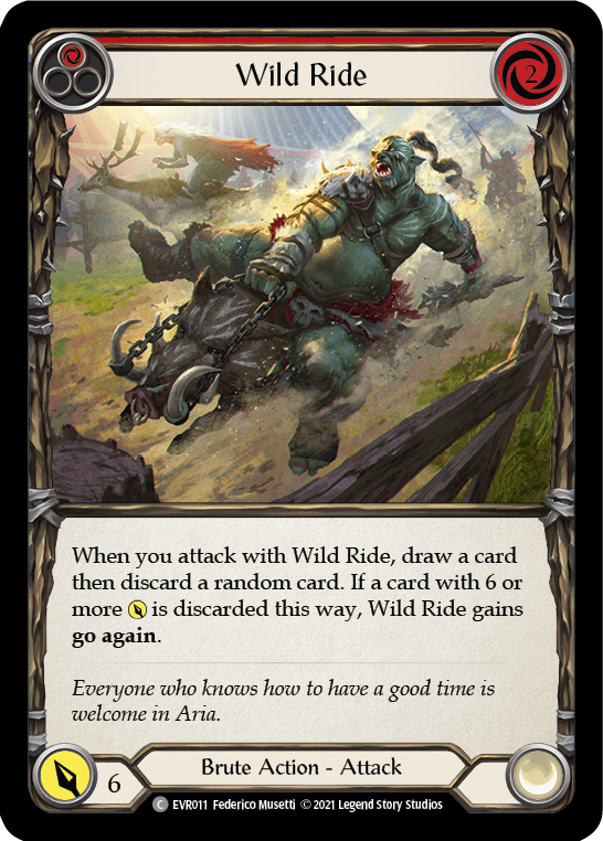 Flesh and Blood TCG | Wild Ride (Red) [EVR011] (Everfest)  1st Edition Rainbow Foil | The Nerd Merchant