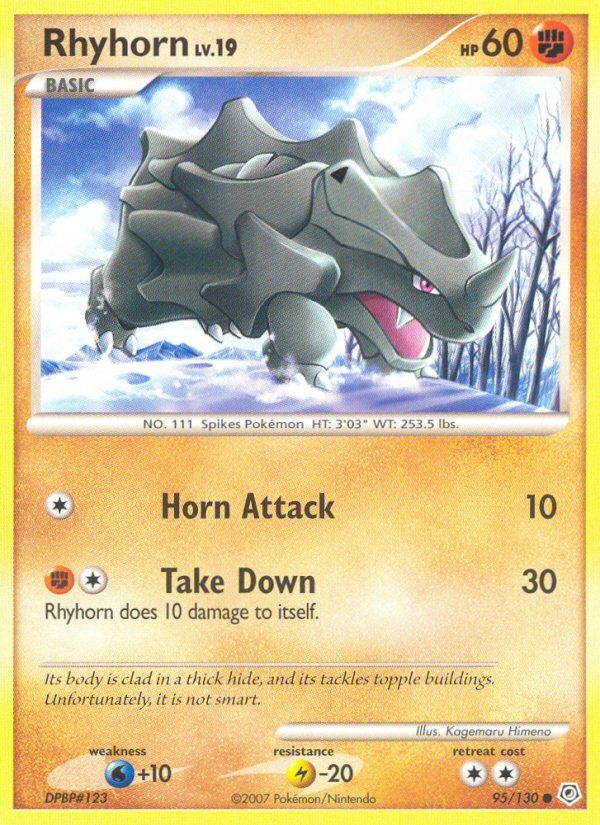Pokemon | Rhyhorn (95/130) [Diamond & Pearl: Base Set] | The Nerd Merchant