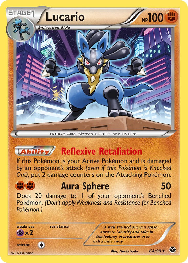 Pokemon | Lucario (64/99) (Cosmos Holo) (Blister Exclusive) [Black & White: Next Destinies] | The Nerd Merchant