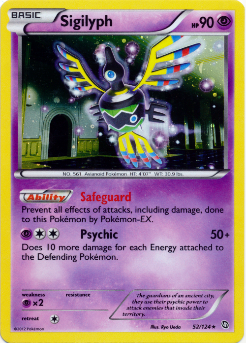 Pokemon | Sigilyph (52/124) (Cosmos Holo) [Black & White: Dragons Exalted] | The Nerd Merchant