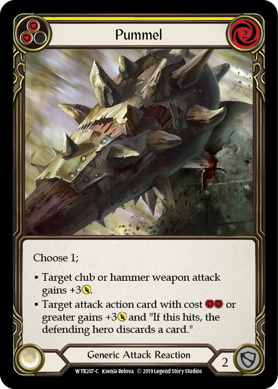 Flesh and Blood TCG | Pummel (Yellow) [WTR207-C] (Welcome to Rathe)  Alpha Print Normal | The Nerd Merchant