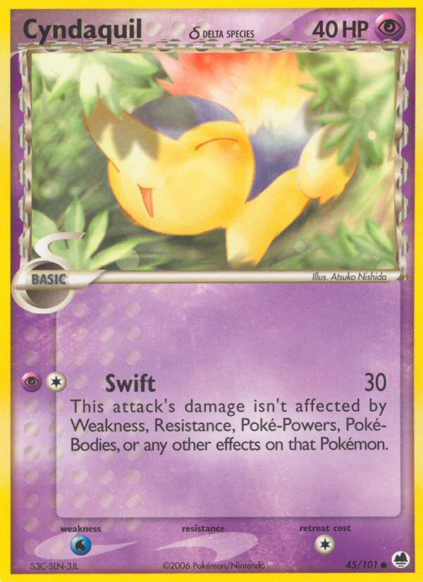 Pokemon | Cyndaquil (45/101) (Delta Species) [EX: Dragon Frontiers] | The Nerd Merchant