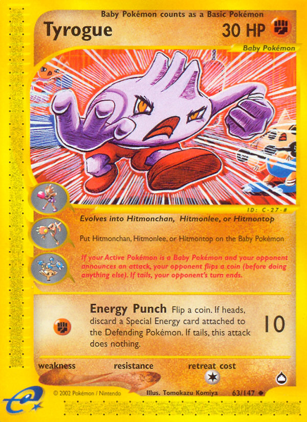Pokemon | Tyrogue (63/147) [Aquapolis] | The Nerd Merchant