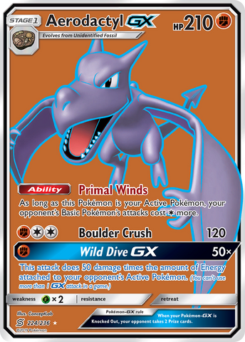 Pokemon | Aerodactyl GX (224/236) [Sun & Moon: Unified Minds] | The Nerd Merchant
