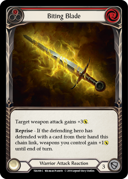 Flesh and Blood TCG | Biting Blade (Red) [TEA008-C] (Dorinthea Hero Deck)  1st Edition Normal | The Nerd Merchant