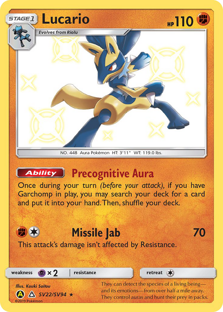 Pokemon | Lucario (SV22/SV94) [Sun & Moon: Hidden Fates - Shiny Vault] | The Nerd Merchant