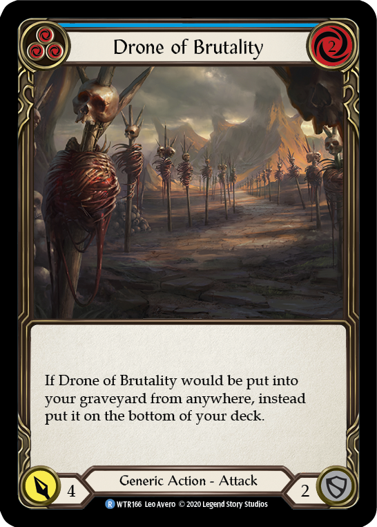 Flesh and Blood TCG | Drone of Brutality (Blue) [U-WTR166] (Welcome to Rathe Unlimited)  Unlimited Normal | The Nerd Merchant