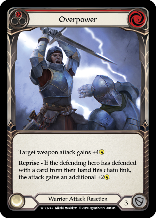 Flesh and Blood TCG | Overpower (Red) [WTR123-R] (Welcome to Rathe)  Alpha Print Rainbow Foil | The Nerd Merchant