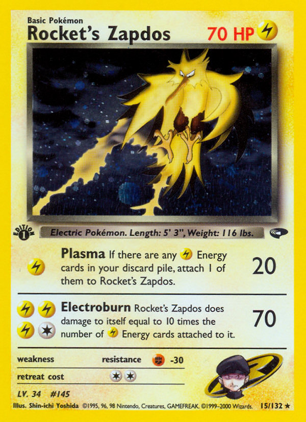 Pokemon | Rocket's Zapdos (15/132) [Gym Challenge 1st Edition] | The Nerd Merchant