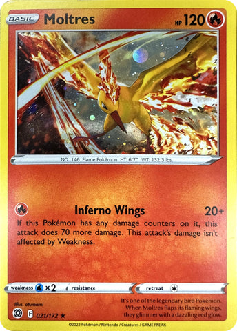 Pokemon | Moltres (021/172) (Cosmos Holo) [Sword & Shield: Brilliant Stars] | The Nerd Merchant