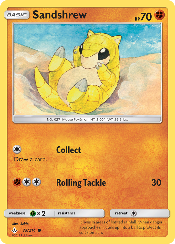 Pokemon | Sandshrew (83/214) [Sun & Moon: Unbroken Bonds] | The Nerd Merchant