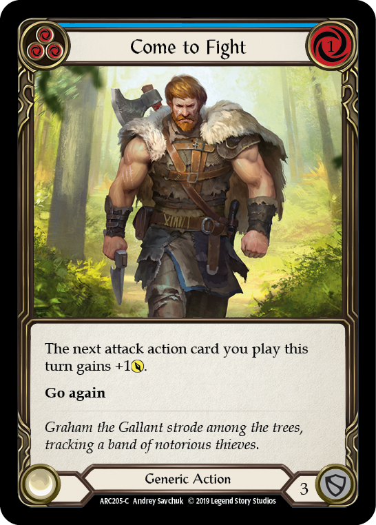 Flesh and Blood TCG | Come to Fight (Blue) [ARC205-C] (Arcane Rising)  1st Edition Normal | The Nerd Merchant