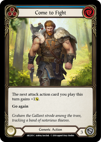 Flesh and Blood TCG | Come to Fight (Blue) [ARC205-C] (Arcane Rising)  1st Edition Normal | The Nerd Merchant