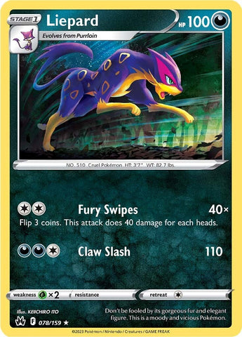 Pokemon | Liepard (078/159) [Sword & Shield: Crown Zenith] | The Nerd Merchant