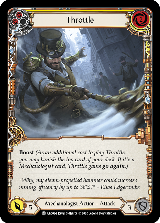 Flesh and Blood TCG | Throttle (Yellow) [U-ARC024] (Arcane Rising Unlimited)  Unlimited Rainbow Foil | The Nerd Merchant