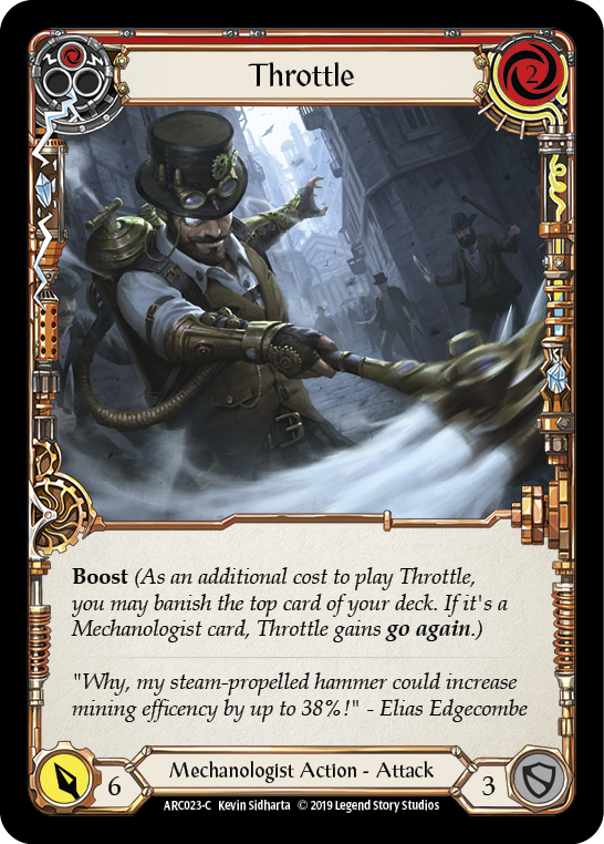 Flesh and Blood TCG | Throttle (Red) [ARC023-C] (Arcane Rising)  1st Edition Normal | The Nerd Merchant