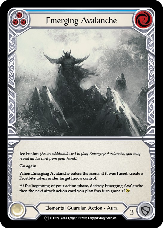 Flesh and Blood TCG | Emerging Avalanche (Blue) [U-ELE027] (Tales of Aria Unlimited)  Unlimited Rainbow Foil | The Nerd Merchant