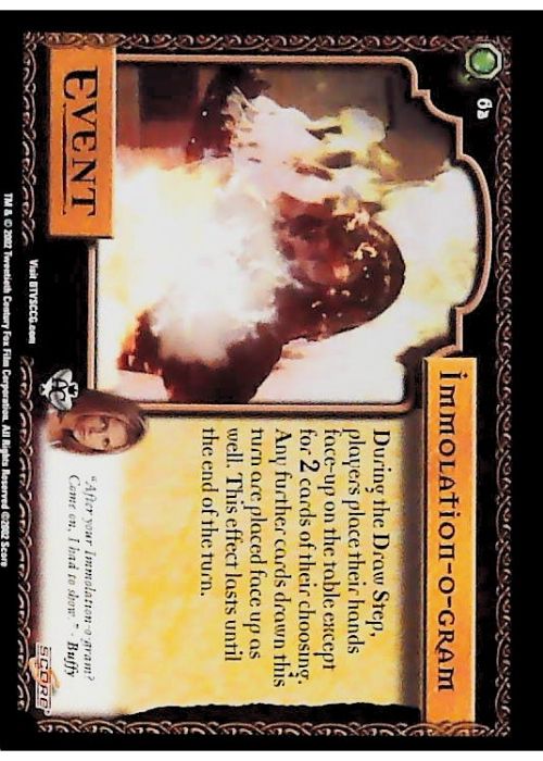 Buffy CCG | Immolation-o-gram - Angel's Curse Unl 62/125 | The Nerd Merchant