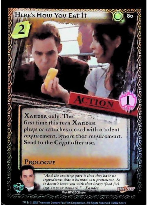 Buffy CCG | Here's How You Eat It (Foil) - Angel's Curse Unl 80/125 | The Nerd Merchant