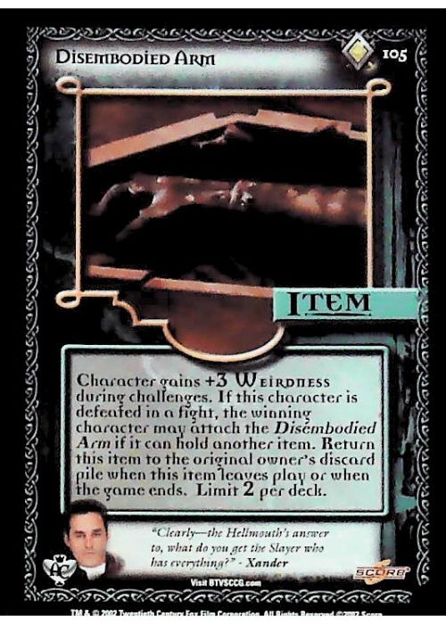 Buffy CCG | Disembodied Arm - Angel's Curse Unl 105/125 | The Nerd Merchant