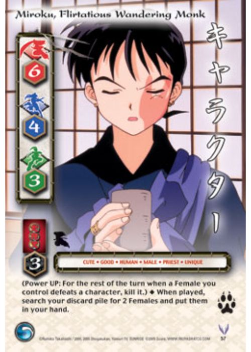 InuYasha TCG | Miroku, Flirtatious Wandering Monk - Kassen #57 | The Nerd Merchant